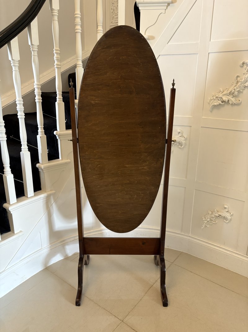 Antique Edwardian Quality Mahogany Cheval Mirror - Image 3